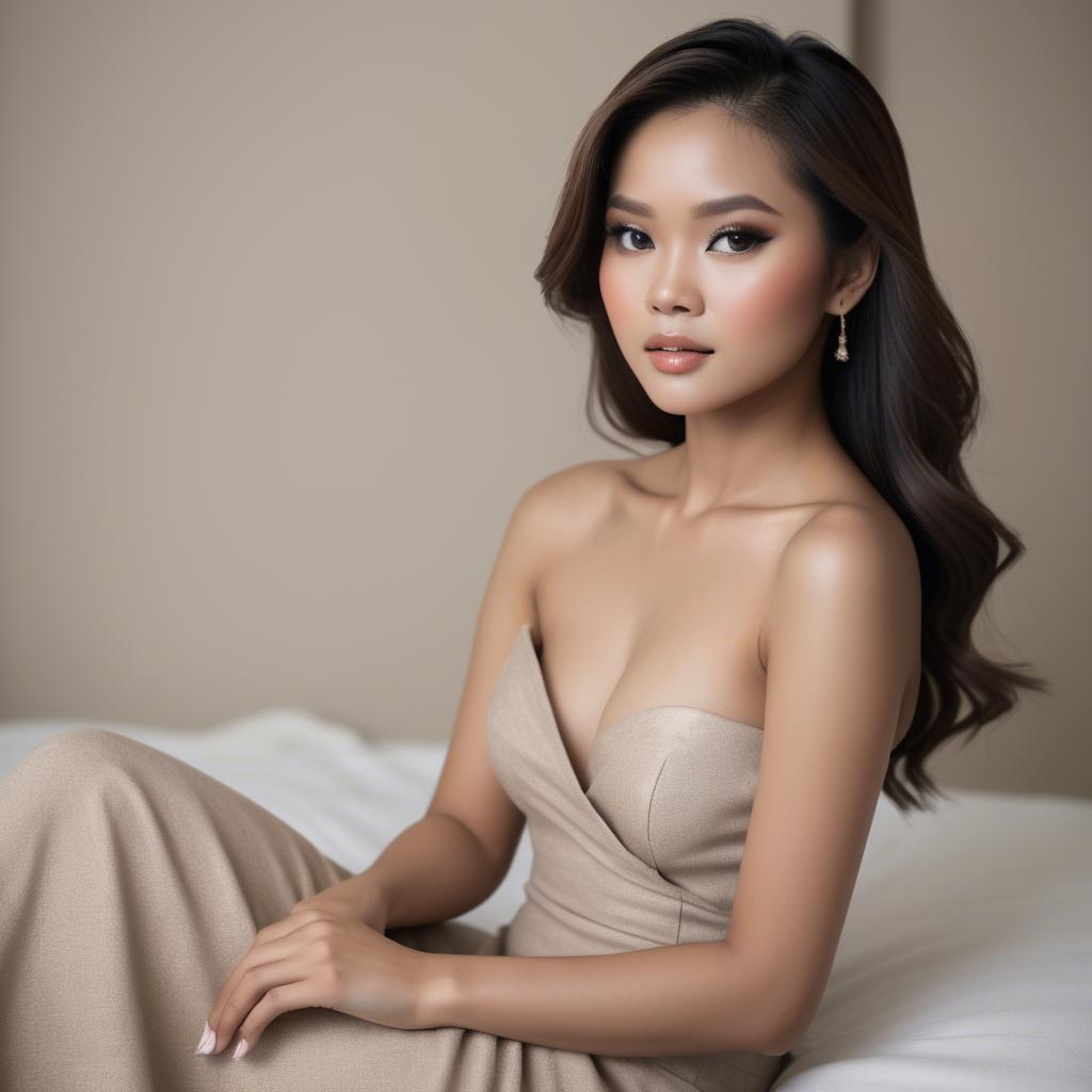 A stunning image of filipina glamour in soft natural tones.