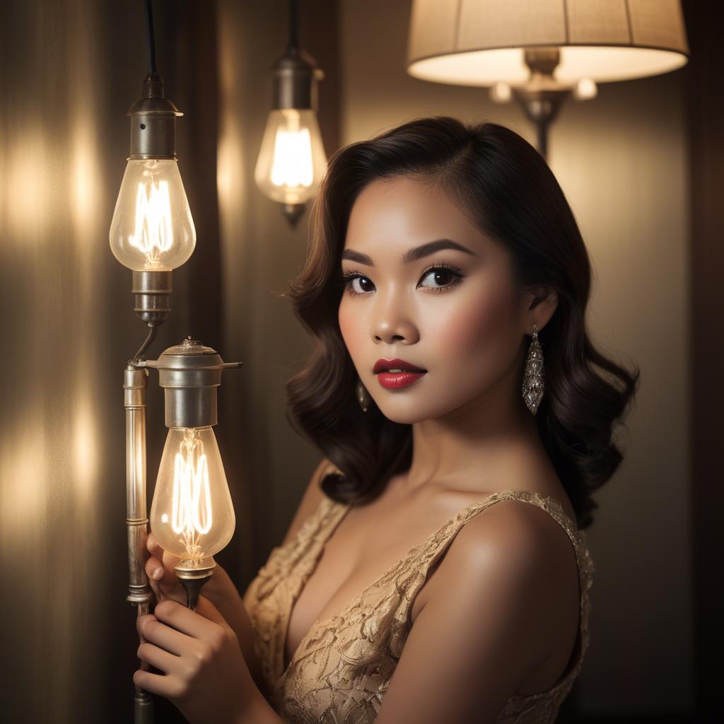 A stunning image of filipina glamour in vintage lighting.