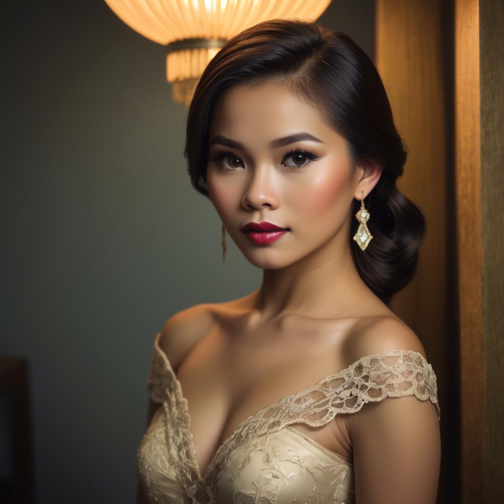 A stunning image of filipina glamour in vintage lighting.