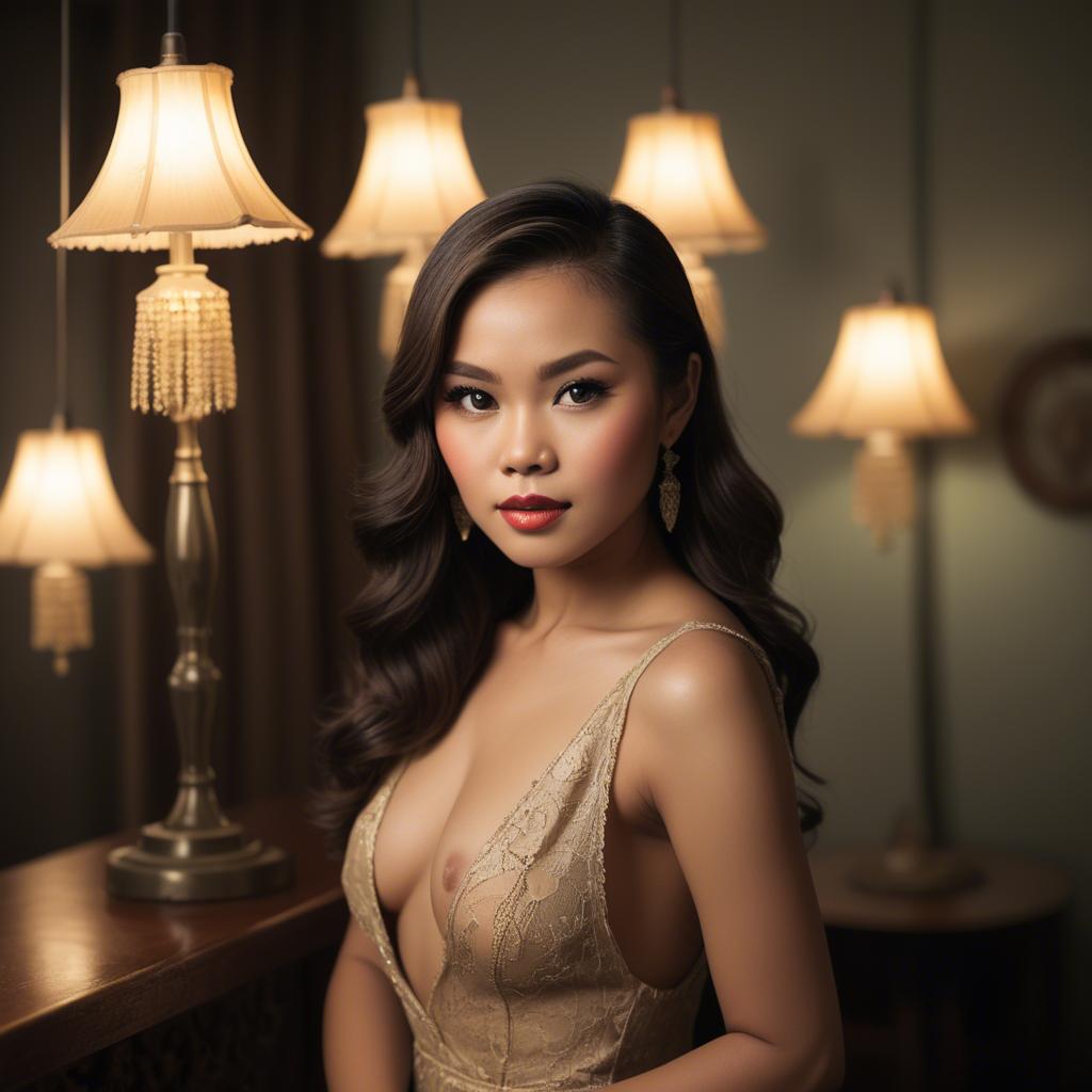 A stunning image of filipina glamour in vintage lighting.
