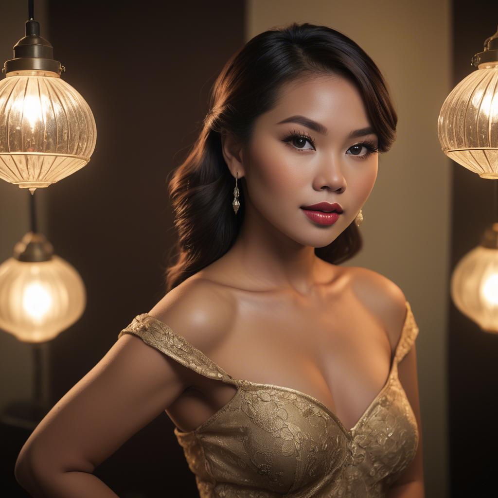 A stunning image of filipina glamour in vintage lighting.