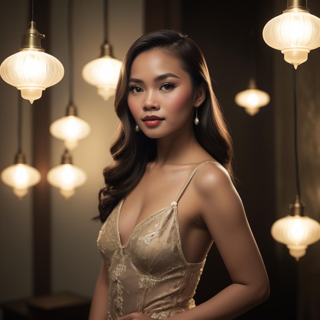 A stunning image of filipina glamour in vintage lighting.