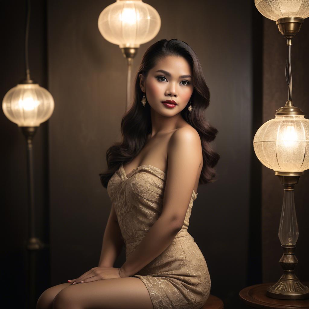 A stunning image of filipina glamour in vintage lighting.