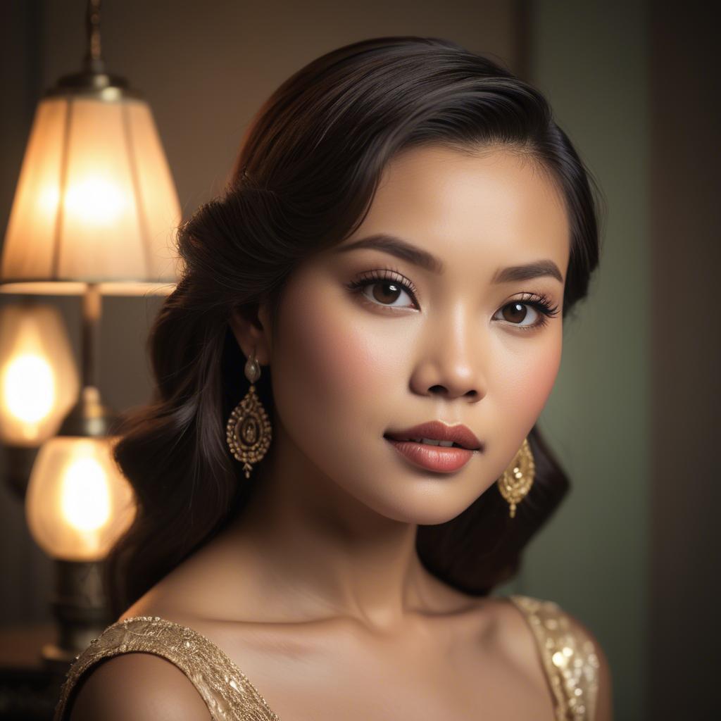 A stunning image of filipina glamour in vintage lighting.