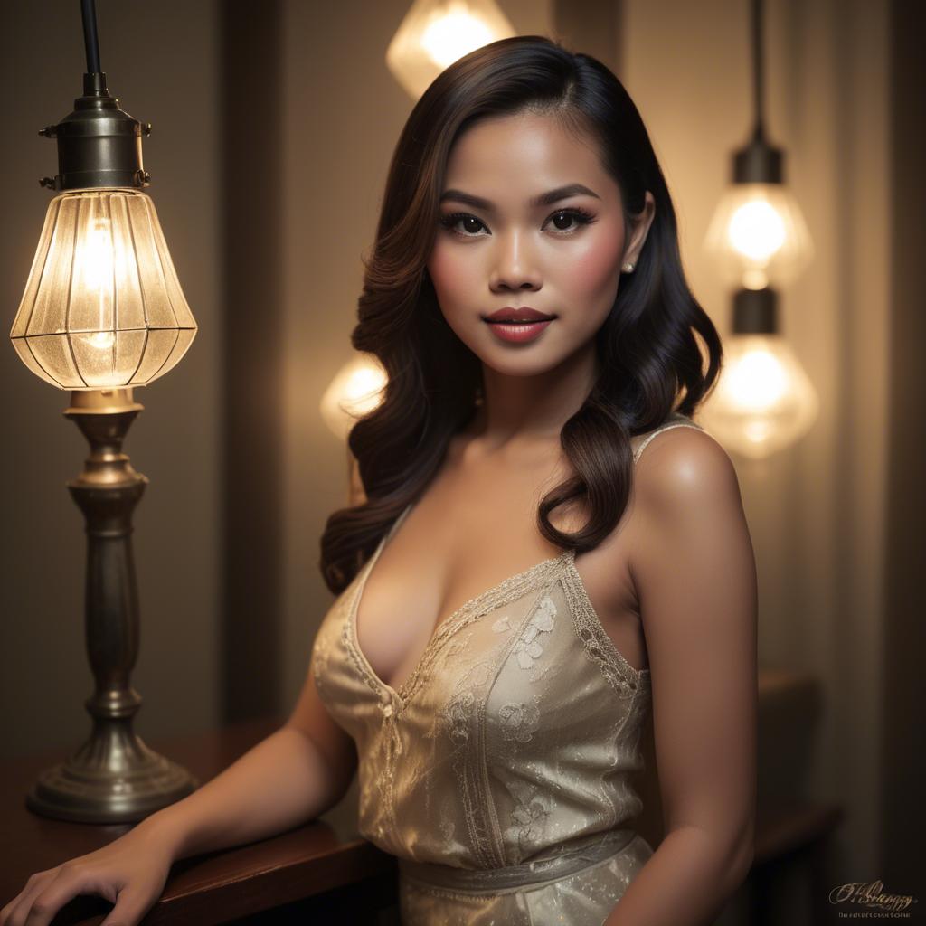 A stunning image of filipina glamour in vintage lighting.