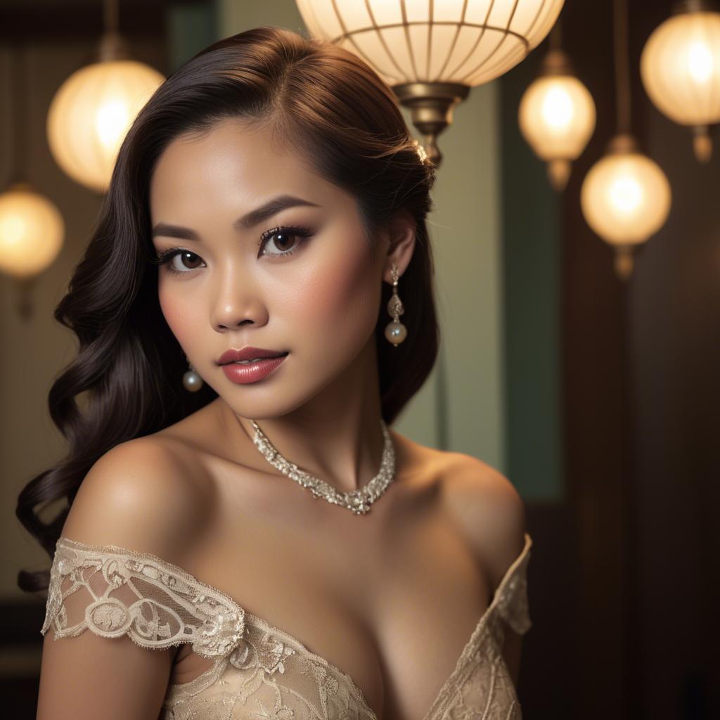 A stunning image of filipina glamour in vintage lighting.