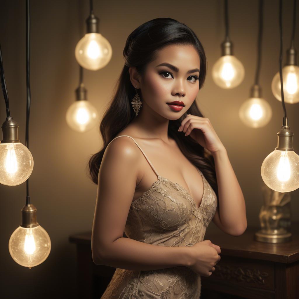 A stunning image of filipina glamour in vintage lighting.