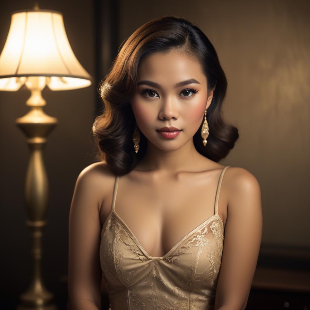 A stunning image of filipina glamour in vintage lighting.