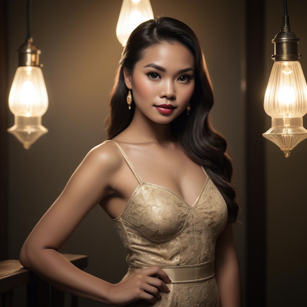 A stunning image of filipina glamour in vintage lighting.