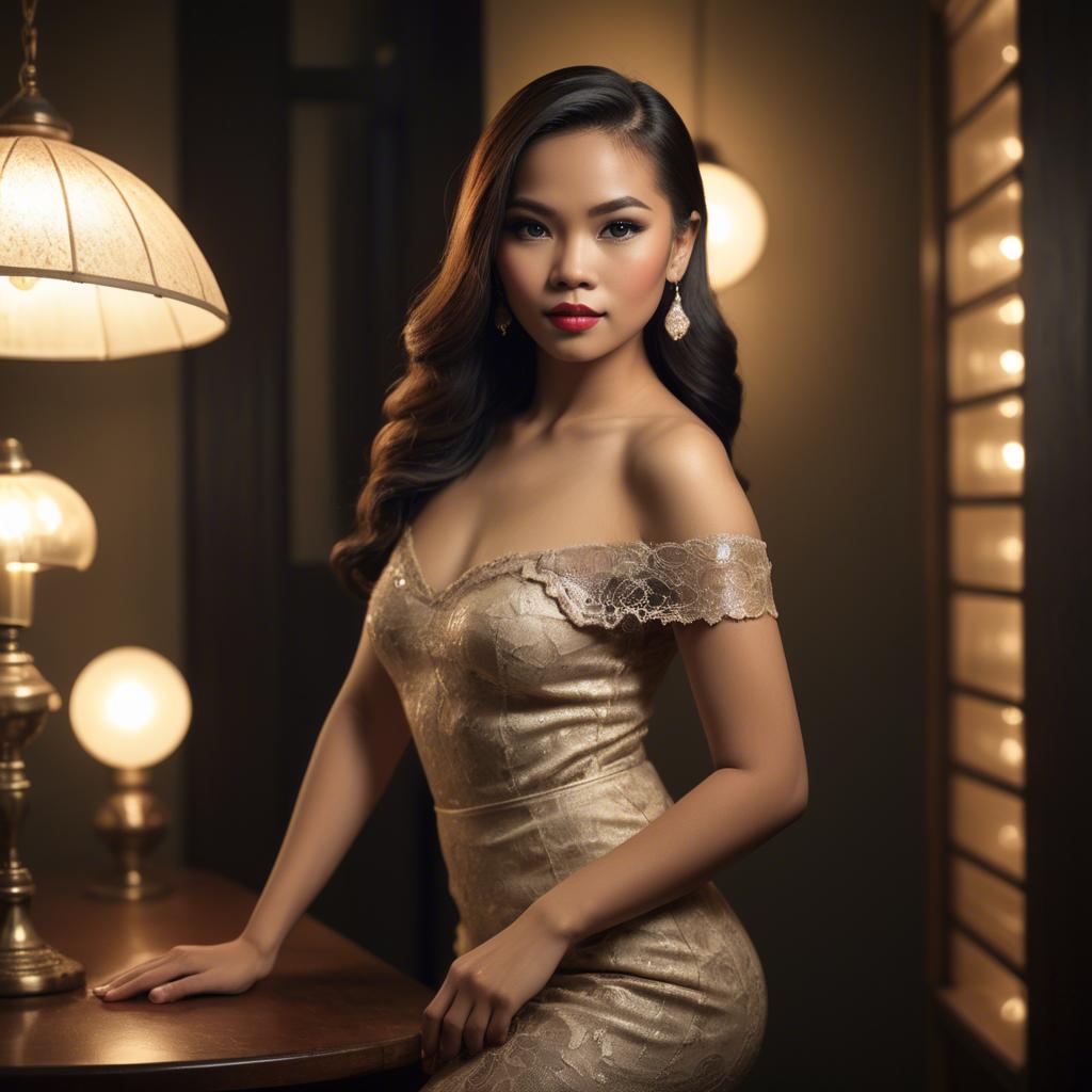 A stunning image of filipina glamour in vintage lighting.