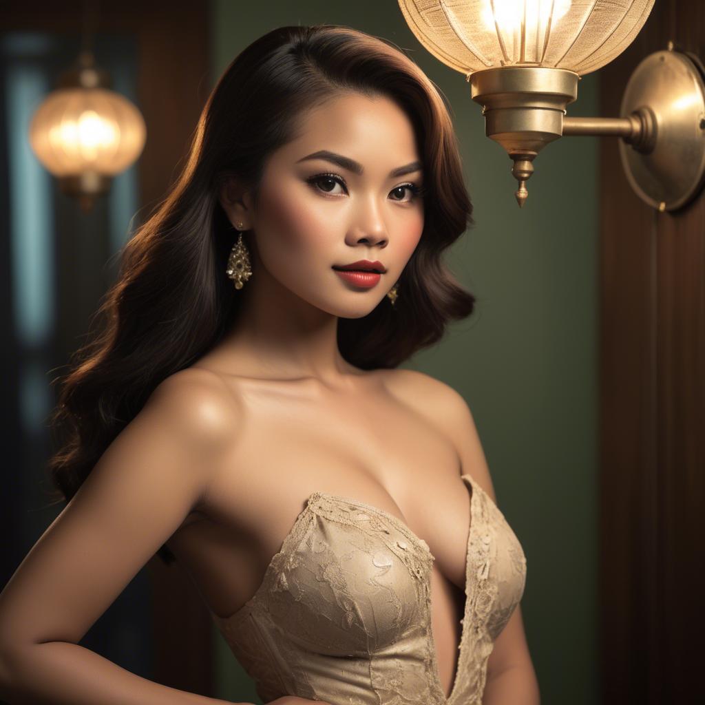 A stunning image of filipina glamour in vintage lighting.