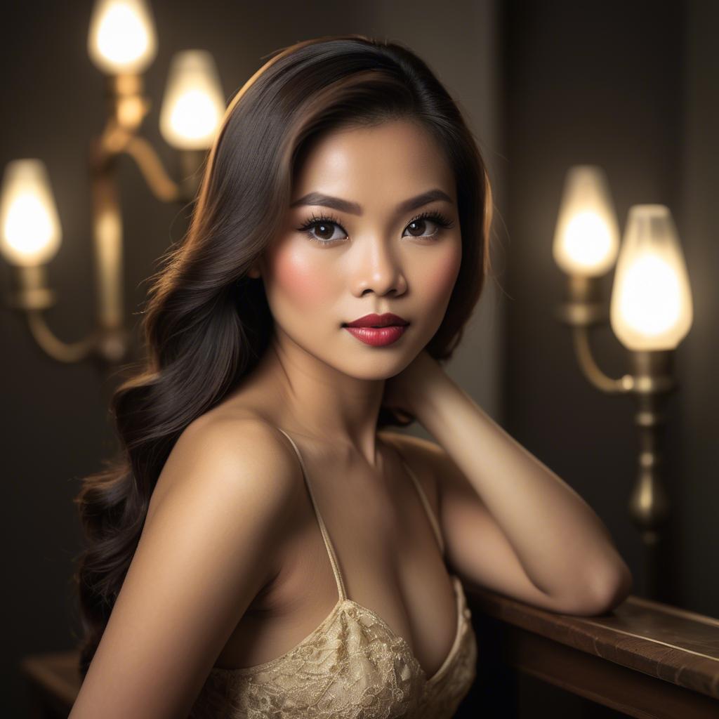 A stunning image of filipina glamour in vintage lighting.