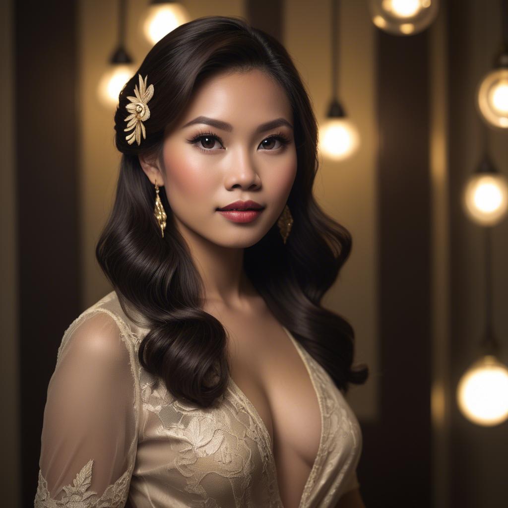 A stunning image of filipina glamour in vintage lighting.
