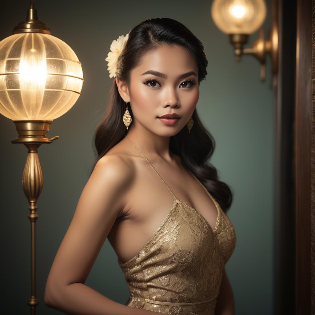 A stunning image of filipina glamour in vintage lighting.