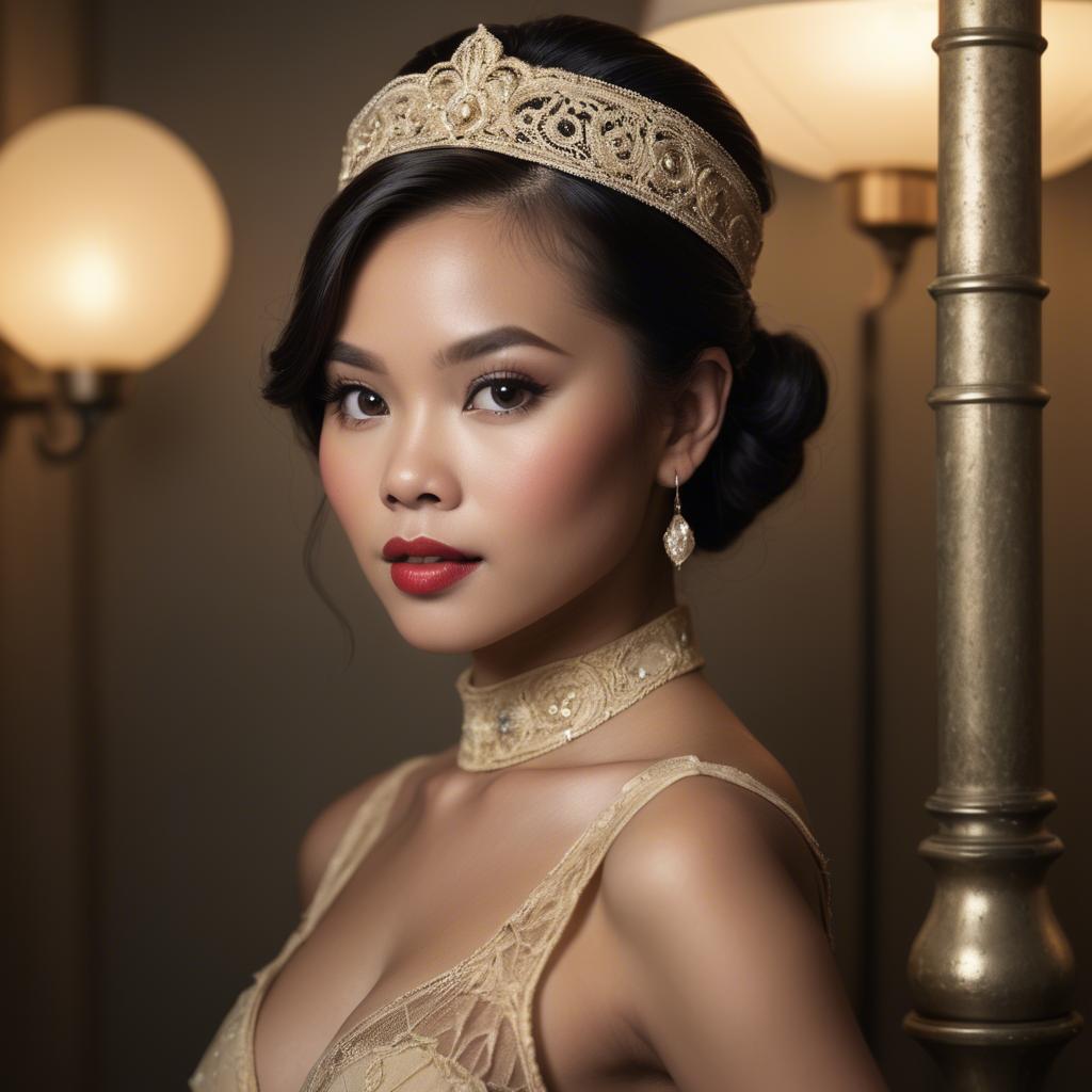 A stunning image of filipina glamour in vintage lighting.