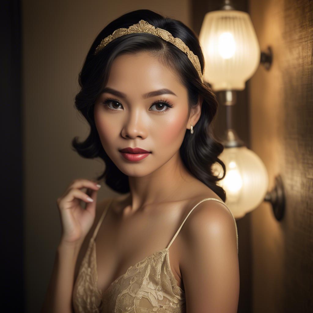 A stunning image of filipina glamour in vintage lighting.