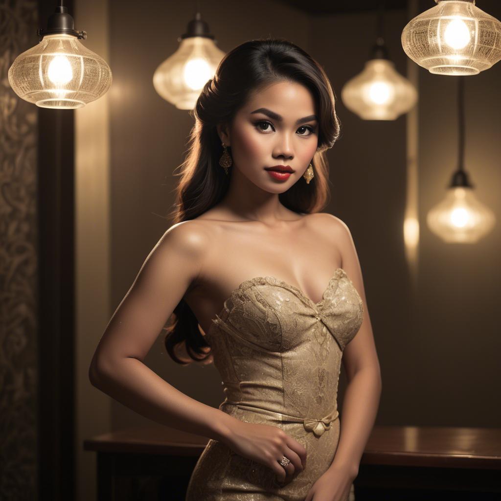 A stunning image of filipina glamour in vintage lighting.