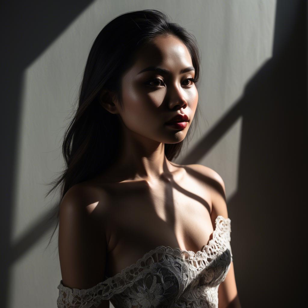 A stunning image of filipina model in dramatic shadows.