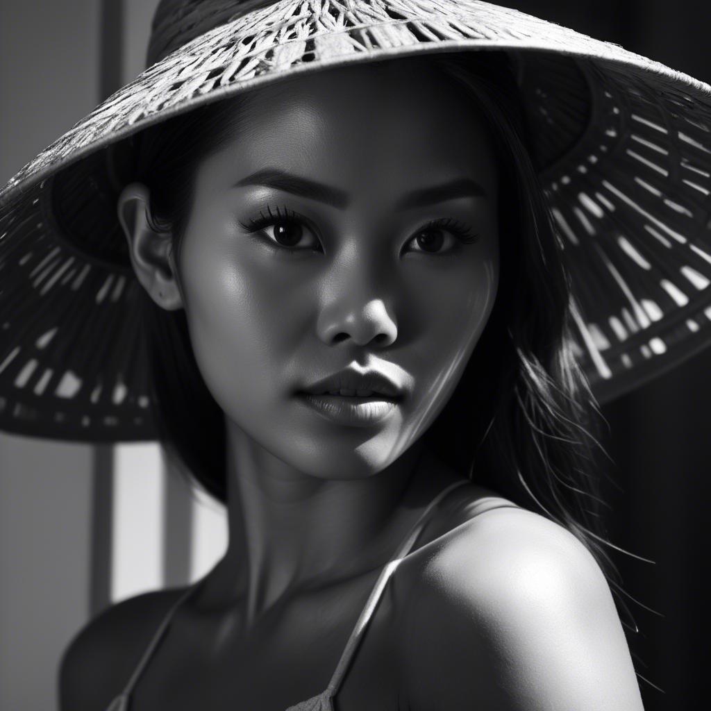 A stunning image of filipina model in dramatic shadows.