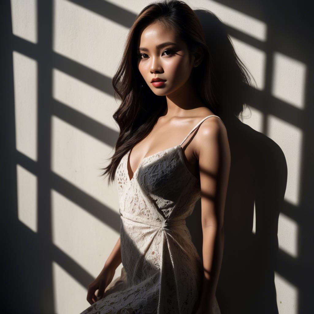 A stunning image of filipina model in dramatic shadows.