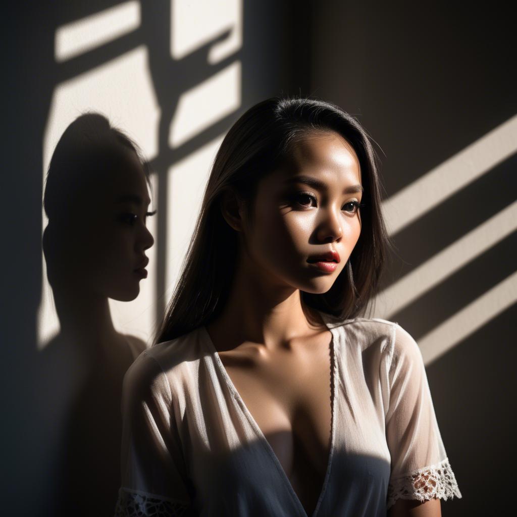 A stunning image of filipina model in dramatic shadows.