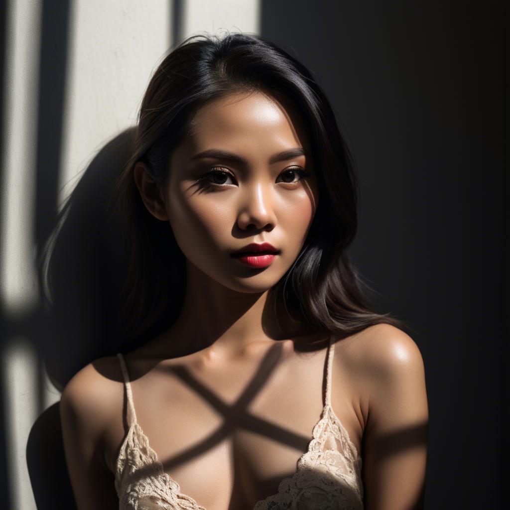 A stunning image of filipina model in dramatic shadows.