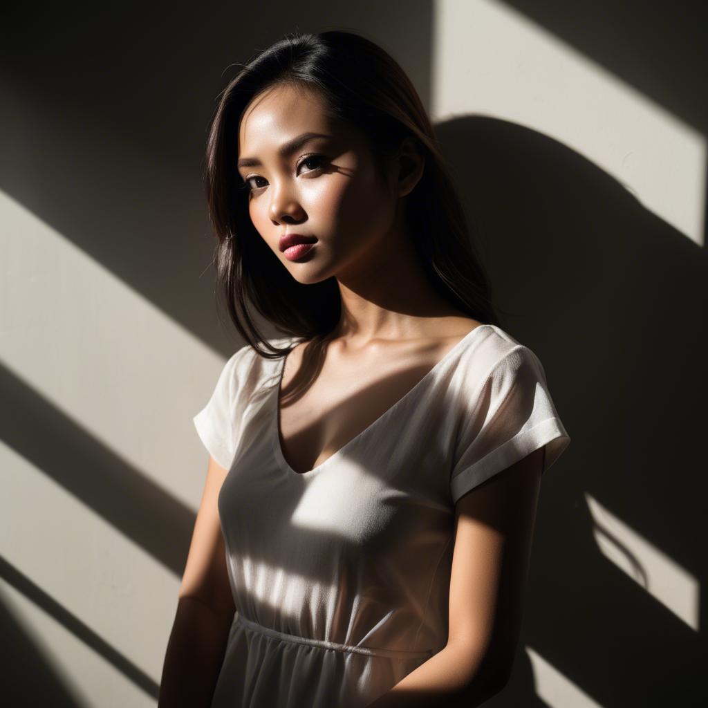 A stunning image of filipina model in dramatic shadows.