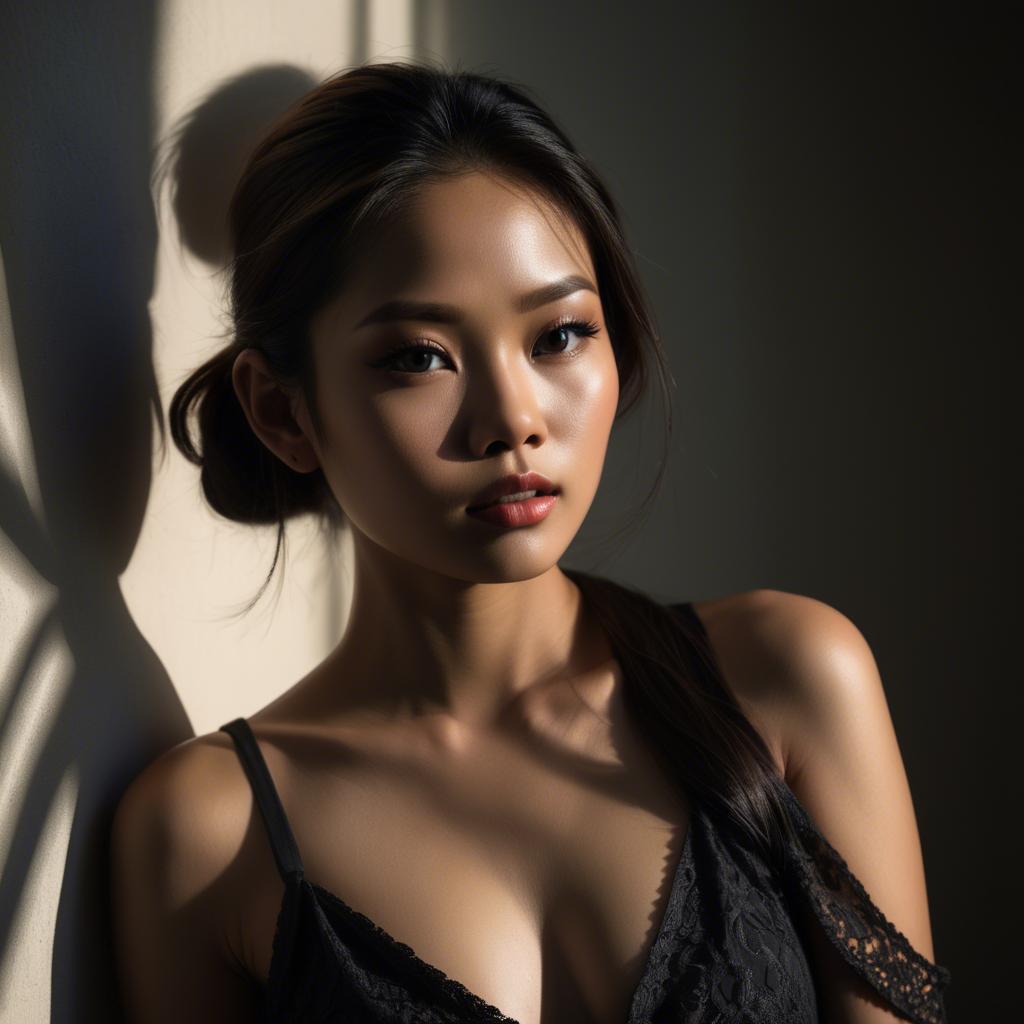 A stunning image of filipina model in dramatic shadows.