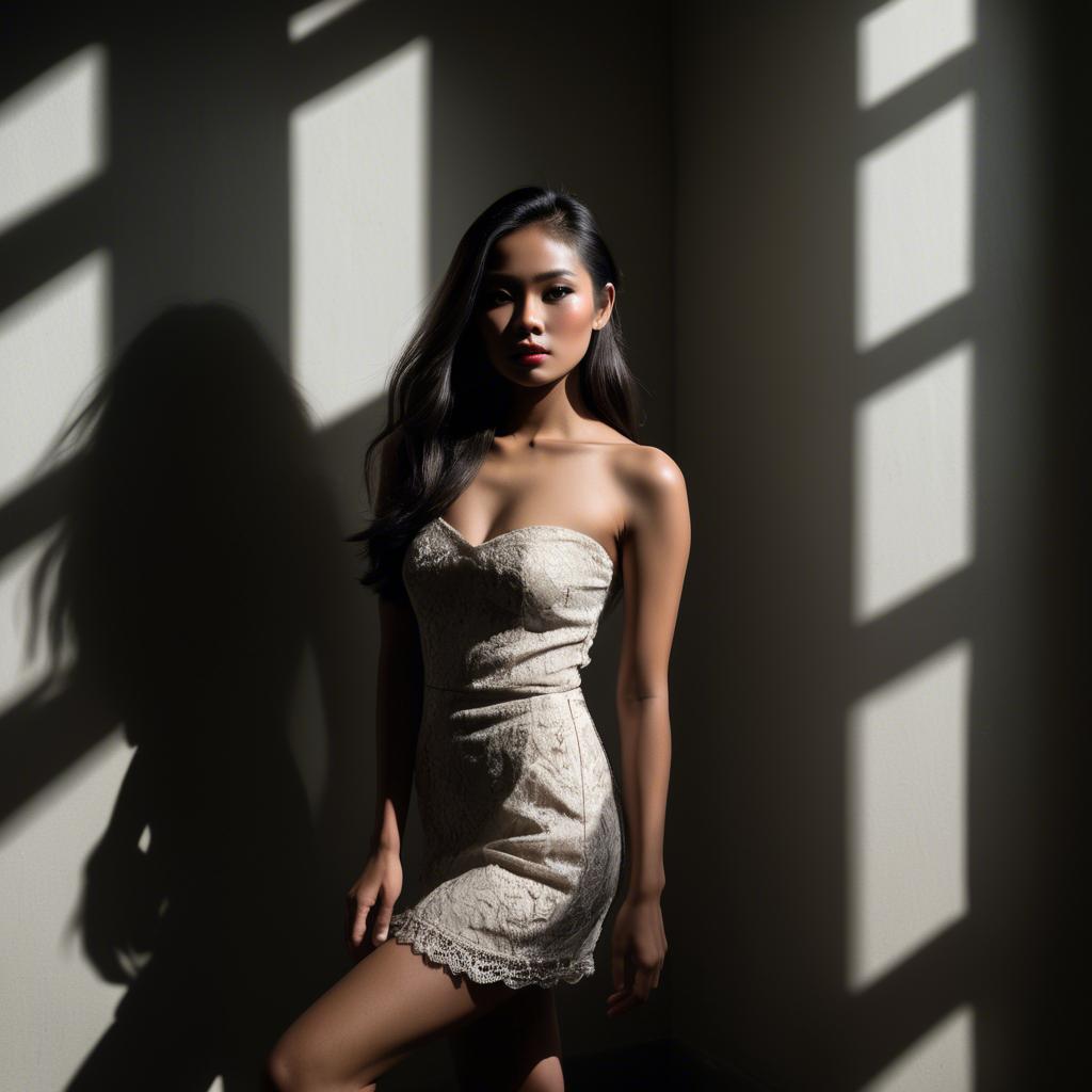 A stunning image of filipina model in dramatic shadows.