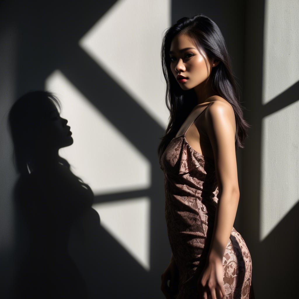 A stunning image of filipina model in dramatic shadows.