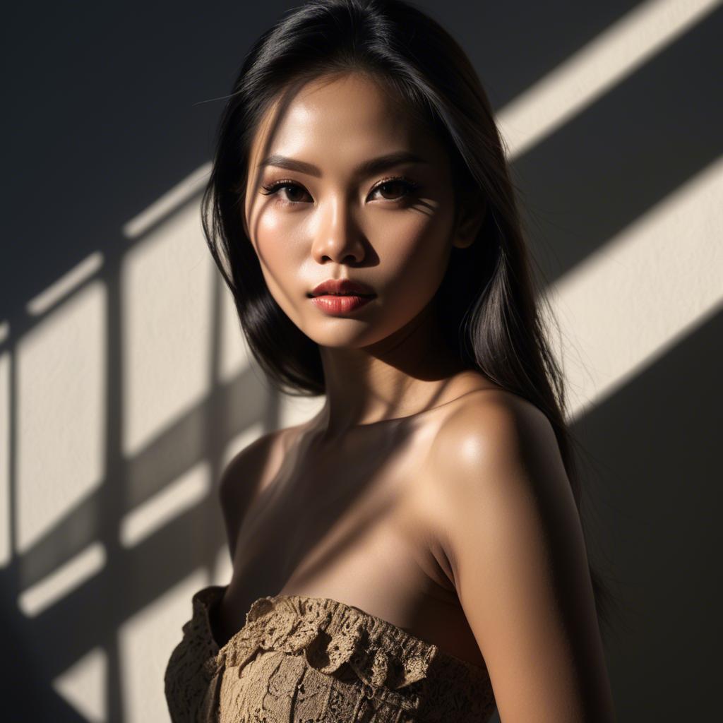 A stunning image of filipina model in dramatic shadows.