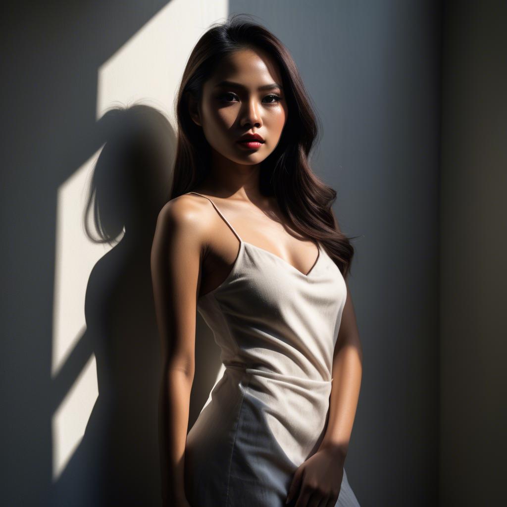 A stunning image of filipina model in dramatic shadows.