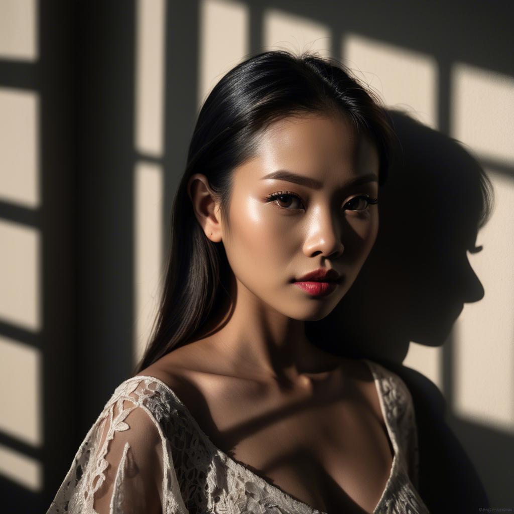 A stunning image of filipina model in dramatic shadows.