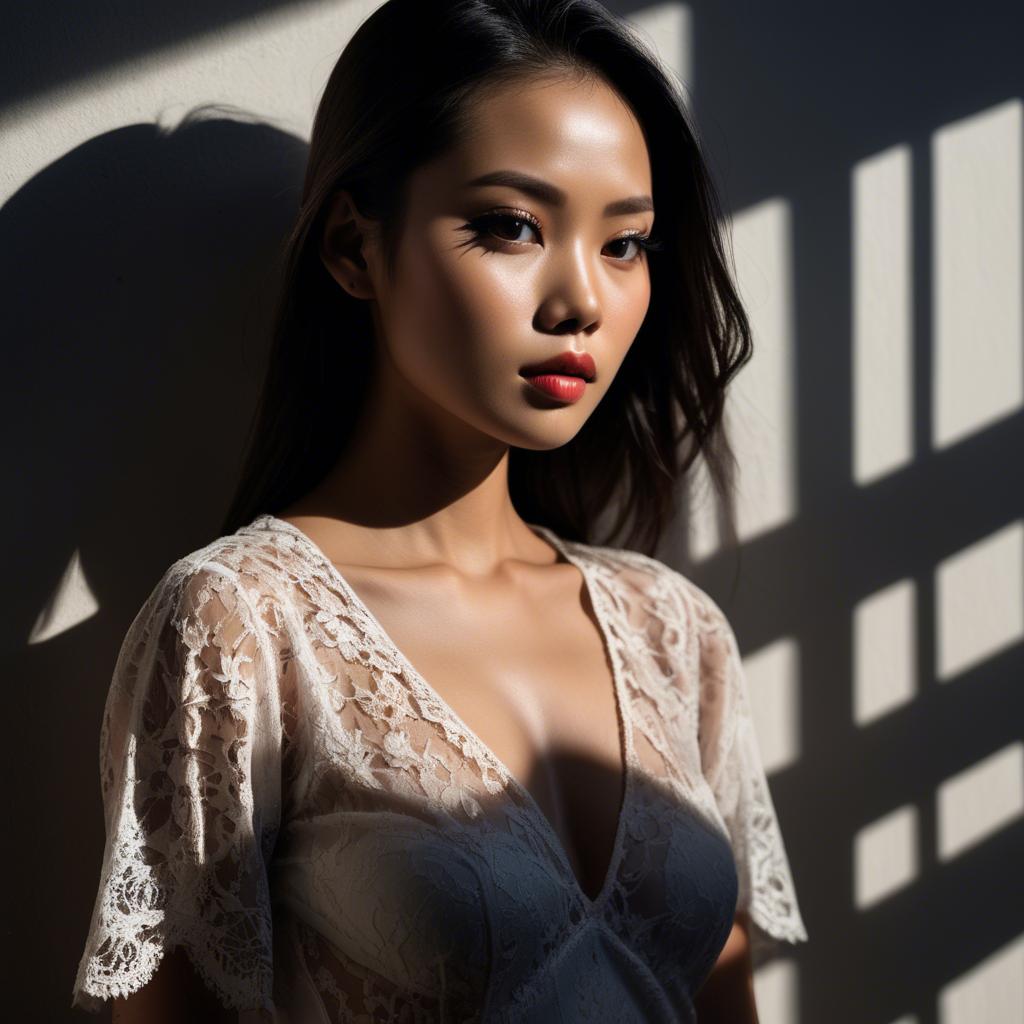 A stunning image of filipina model in dramatic shadows.