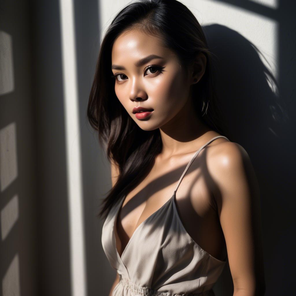 A stunning image of filipina model in dramatic shadows.