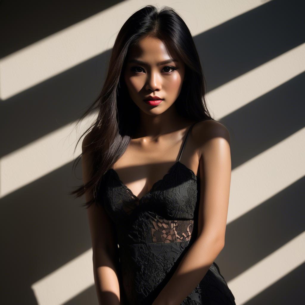 A stunning image of filipina model in dramatic shadows.
