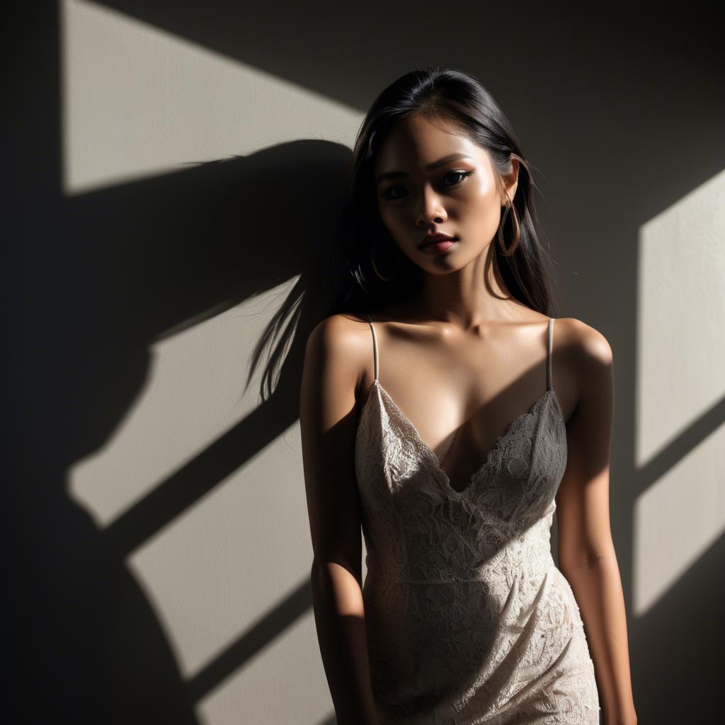 A stunning image of filipina model in dramatic shadows.