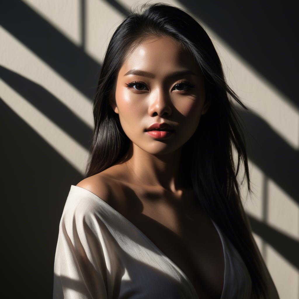 A stunning image of filipina model in dramatic shadows.