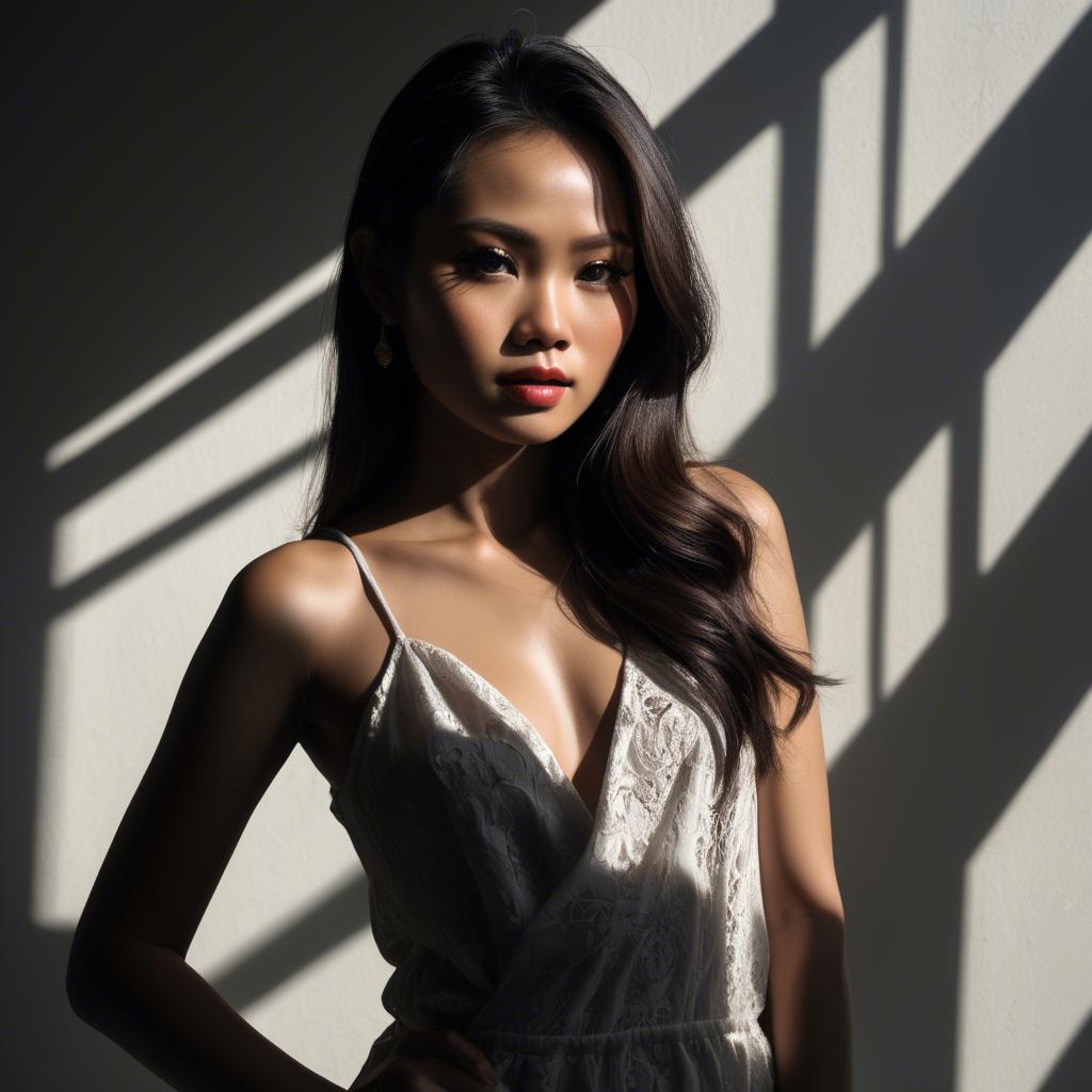 A stunning image of filipina model in dramatic shadows.