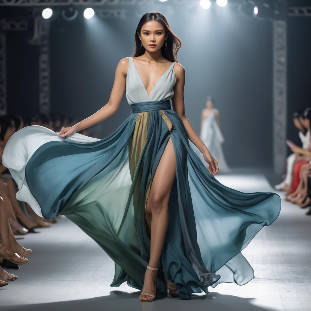 A stunning image of filipina model in flowing fabrics.