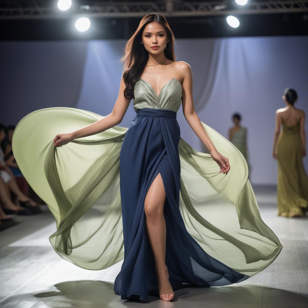 A stunning image of filipina model in flowing fabrics.