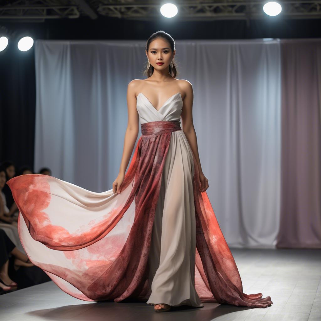 A stunning image of filipina model in flowing fabrics.