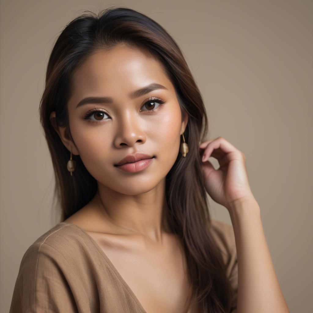 A stunning image of filipina woman in natural tones.