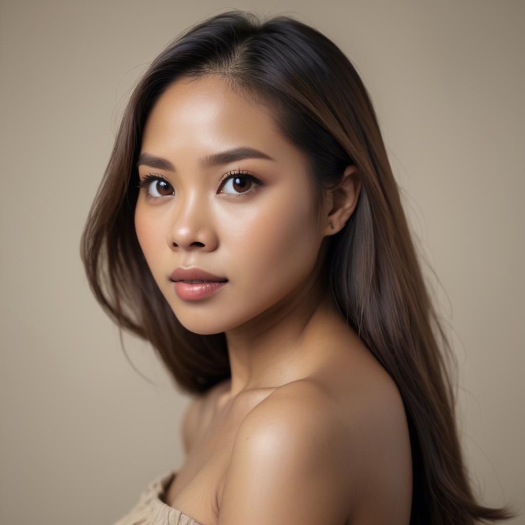 A stunning image of filipina woman in natural tones.