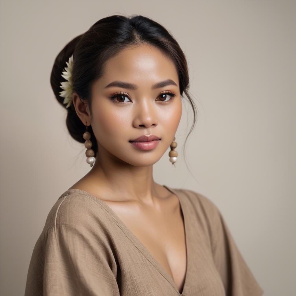 A stunning image of filipina woman in natural tones.