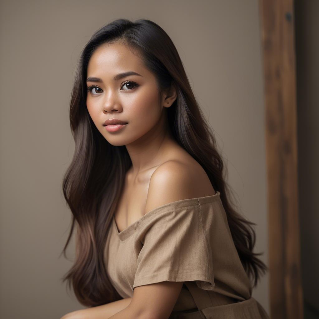 A stunning image of filipina woman in natural tones.