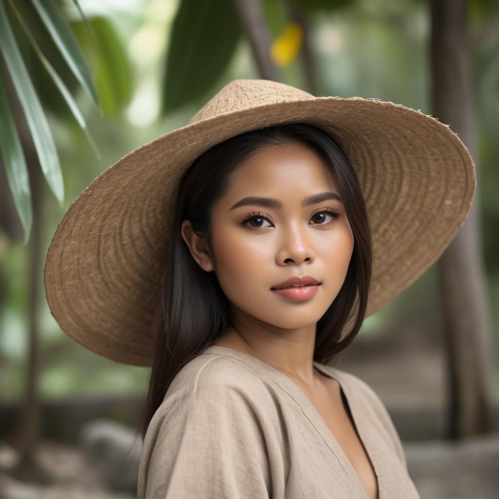 A stunning image of filipina woman in natural tones.