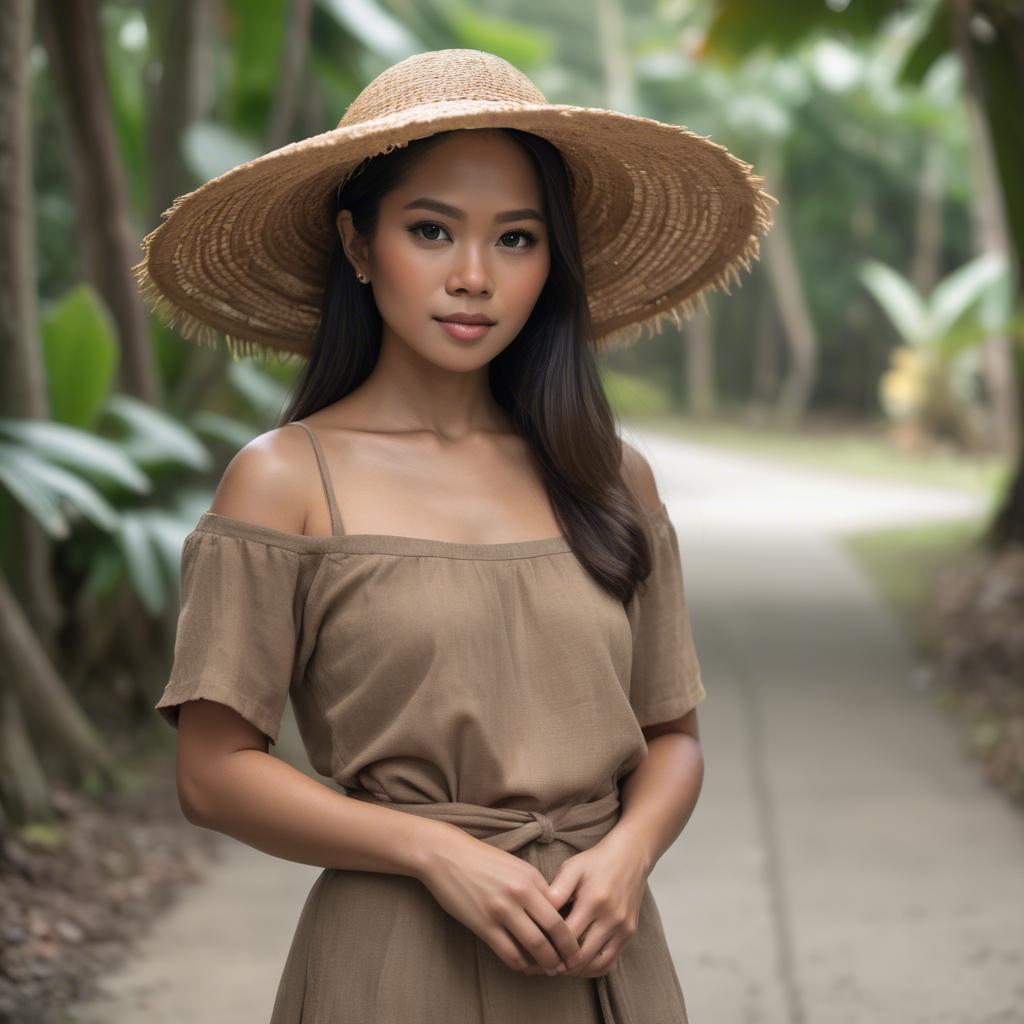 A stunning image of filipina woman in natural tones.