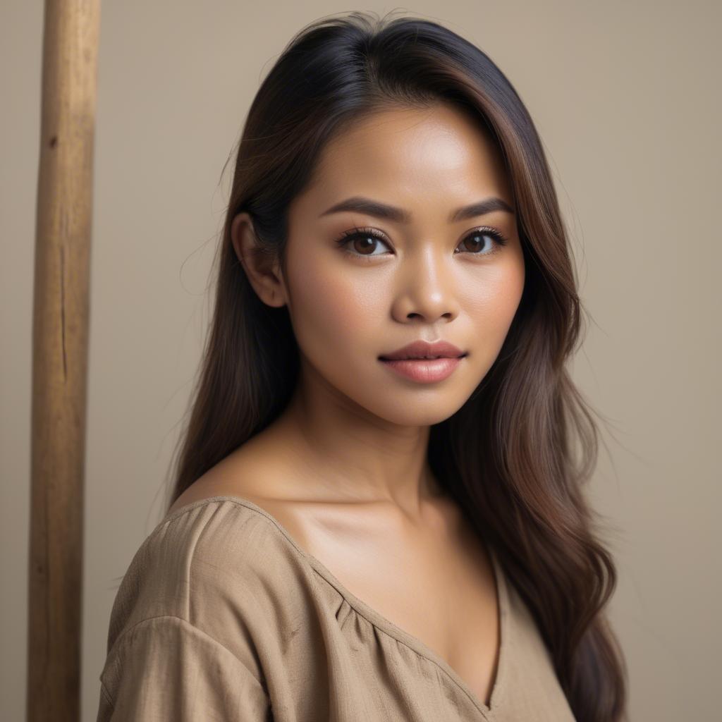 A stunning image of filipina woman in natural tones.