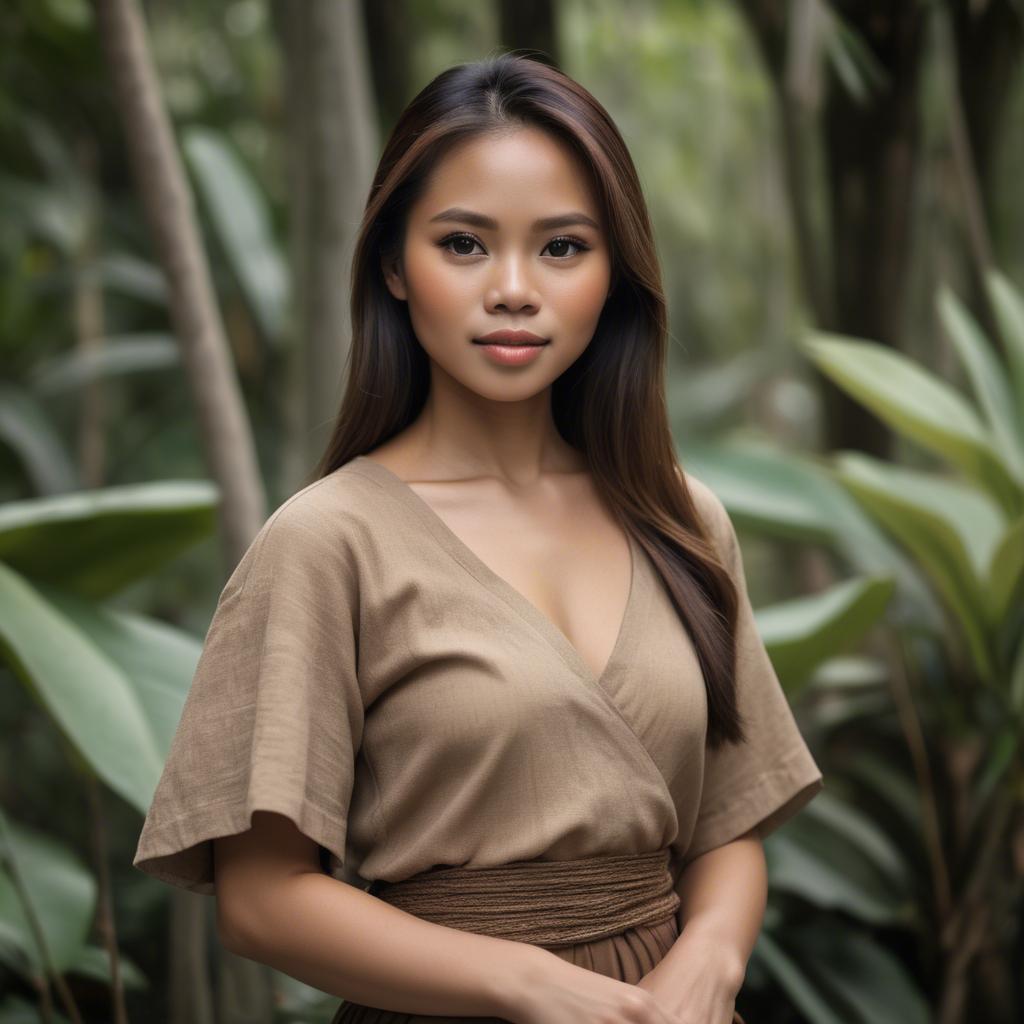 A stunning image of filipina woman in natural tones.